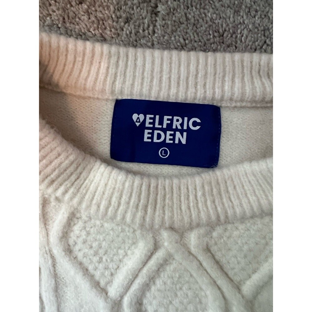 Aelfric Eden Cable Knit Sweater Womens L Cream Oversized Old Money Fall